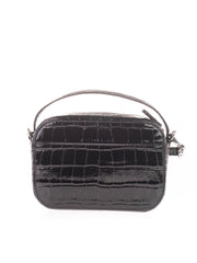 Croc Embossed Crossbody Bag, Silver Hardware