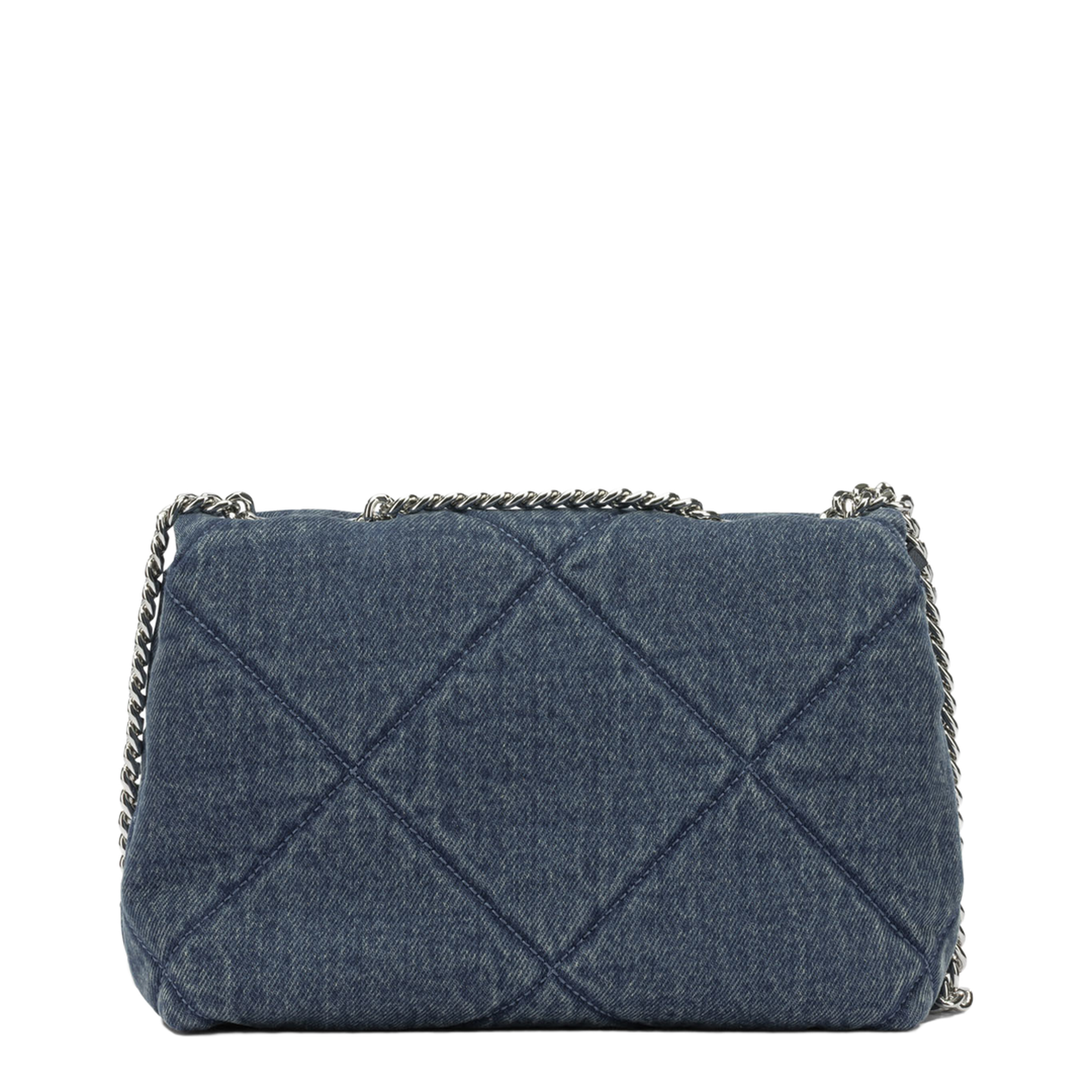 Kira Diamond Quilt Denim Small Convertible Shoulder Bag