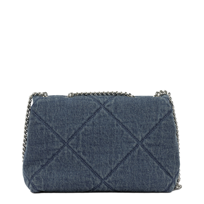 Kira Diamond Quilt Denim Small Convertible Shoulder Bag