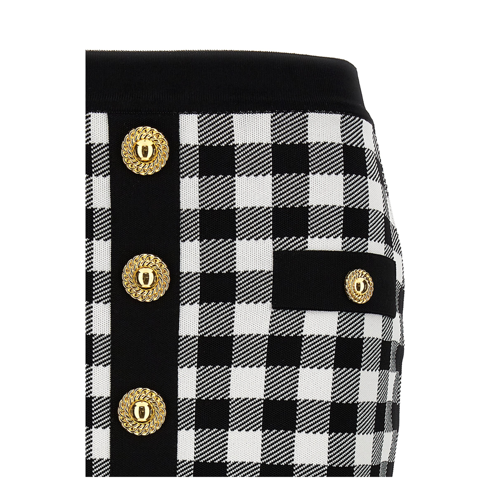 Logo Button Vichy Skirt