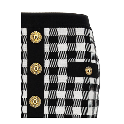 Logo Button Vichy Skirt