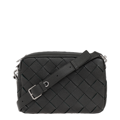 Intrecciato Leather Camera Bags - Dark green