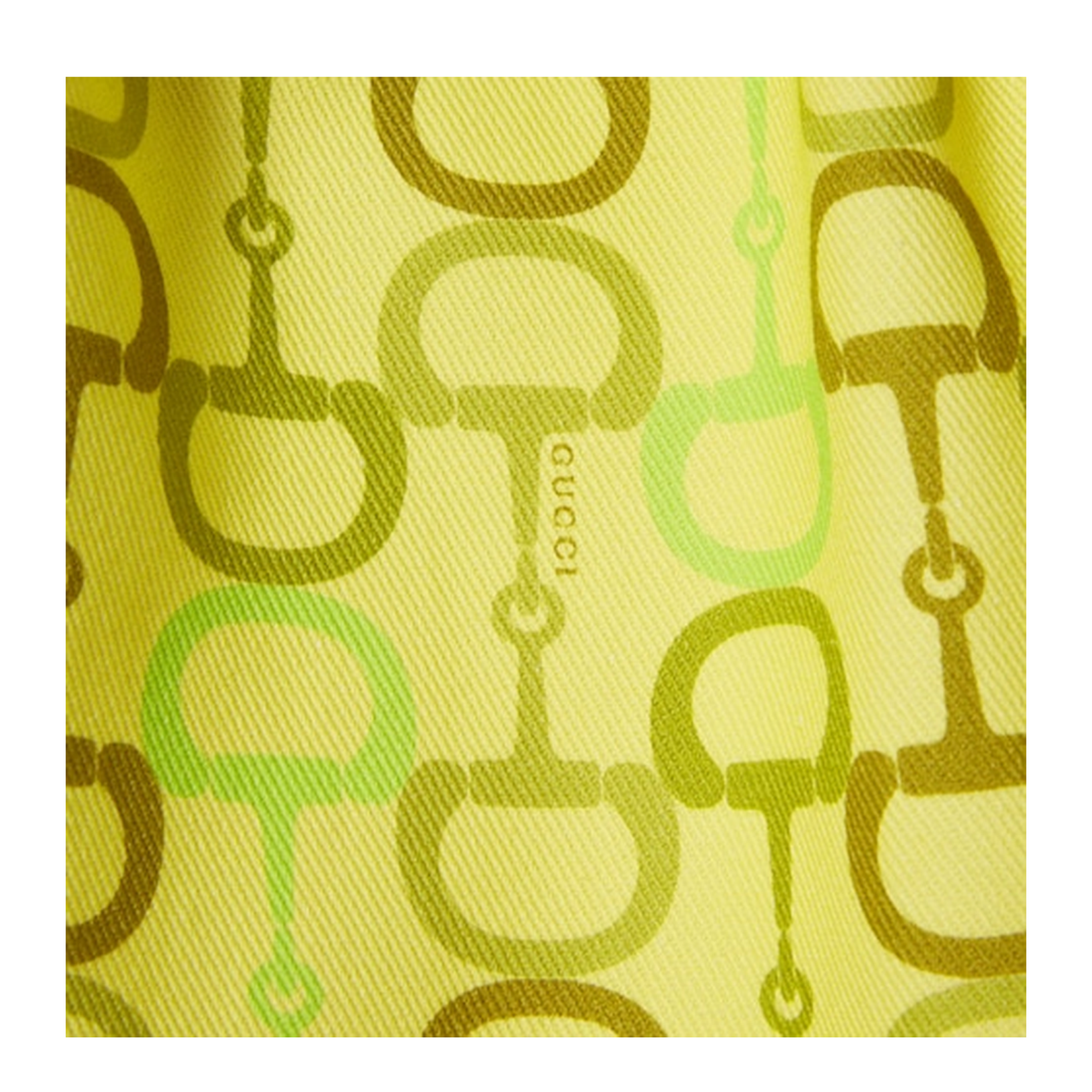 Printed Cotton Mini Skirt in Lime Green