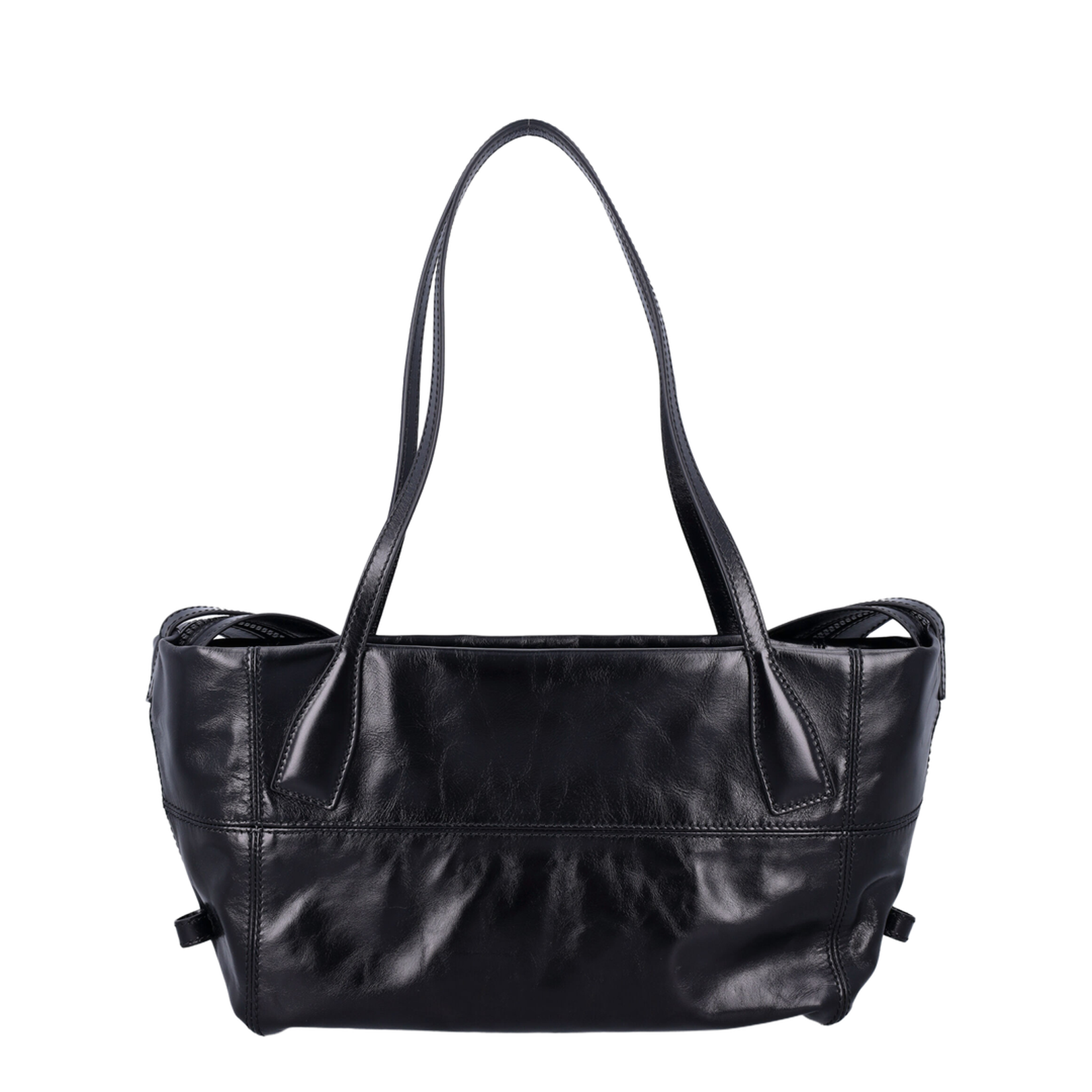 Black Leather Shopper Bag