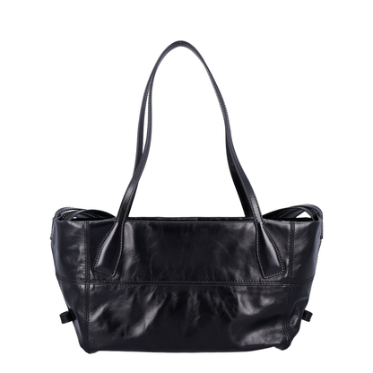 Black Leather Shopper Bag