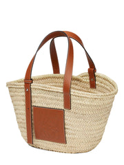 Straw Medium Basket Bag Brown