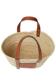 Straw Medium Basket Bag Brown