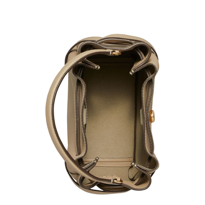 Romy Medium Pebbled Leather Bucket Bag - Soft Cement
