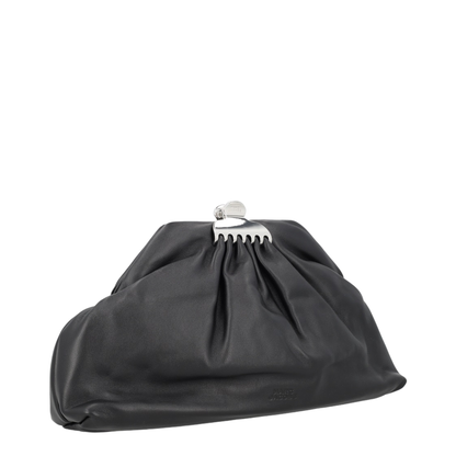 The Glam Clutch TU Smooth Leather Clutch - Black