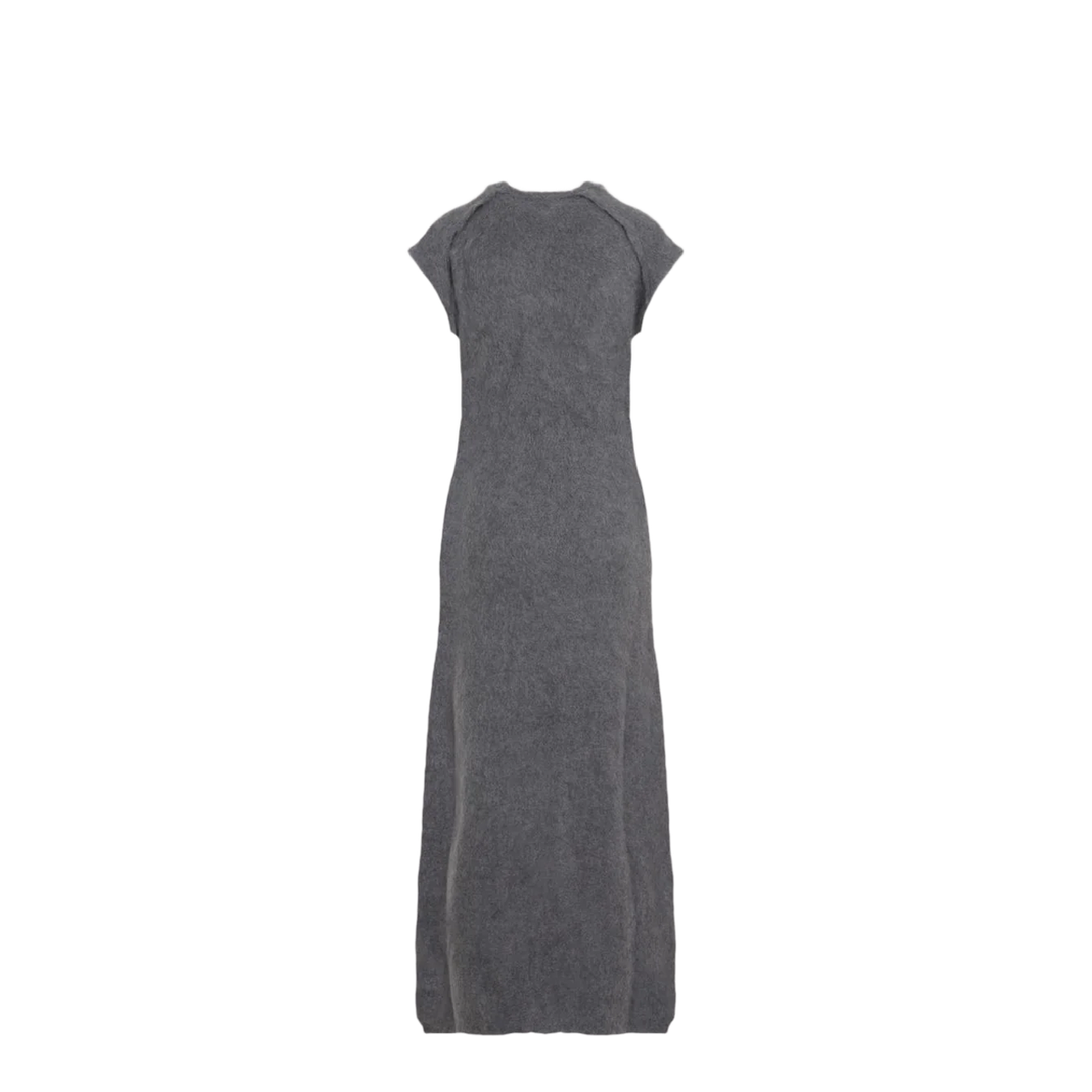 Knit Grey Virgin Wool Long Dress