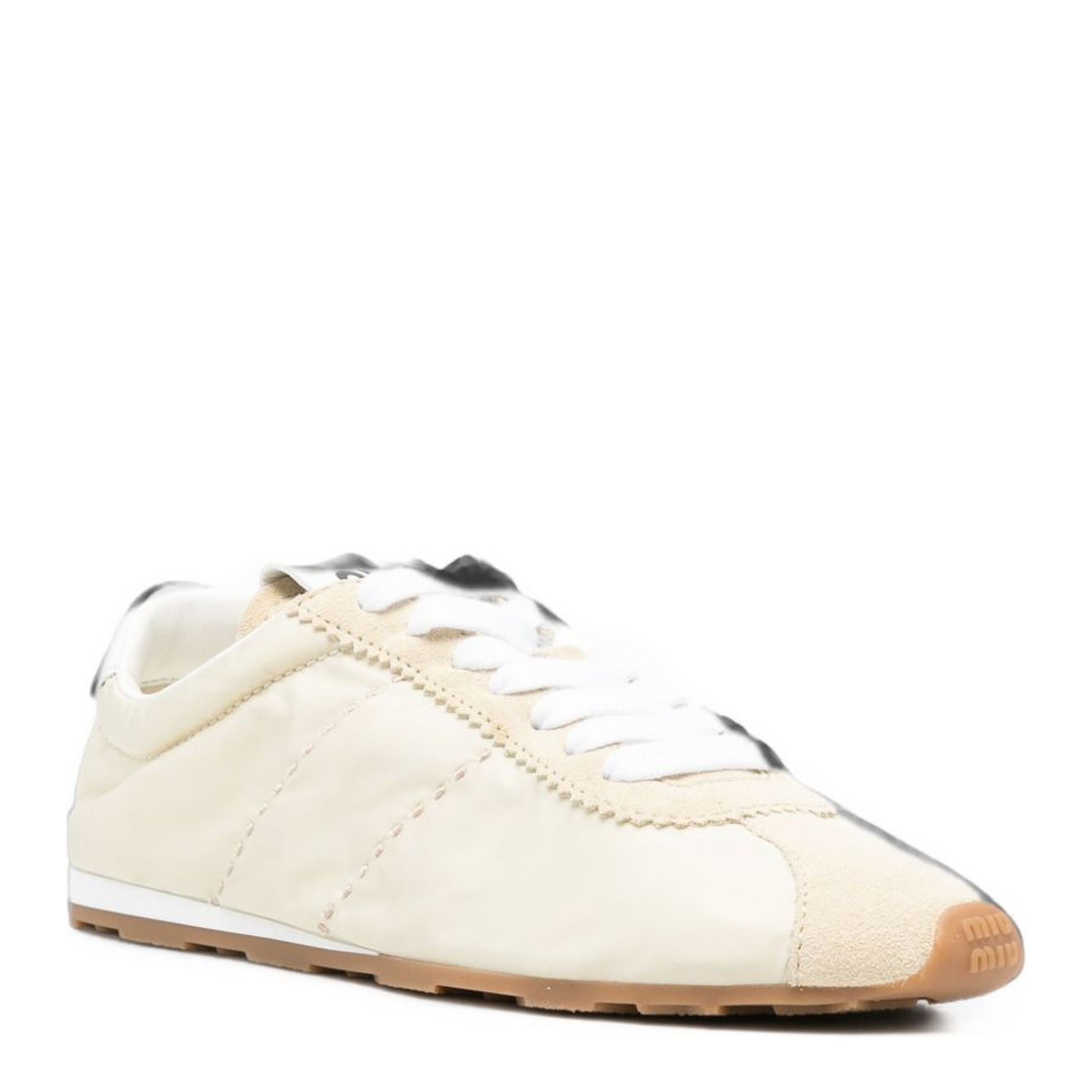 MAYFEYR - Miu Miu - Ecru Silk Finish Sneakers - 5E114ED7CF021M