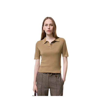 Knit Polo With Check Trim