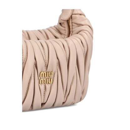Matelassé Nappa Lambskin Pouch - Cipria