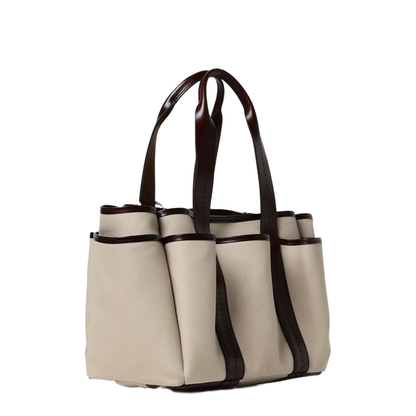 Handbag with Dual Handles and Storage Pockets