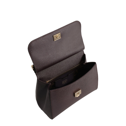 Sicily Large Calfskin Handbag - Bordeaux