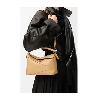 Small Puzzle Edge Bag in Classic Calfskin Beige