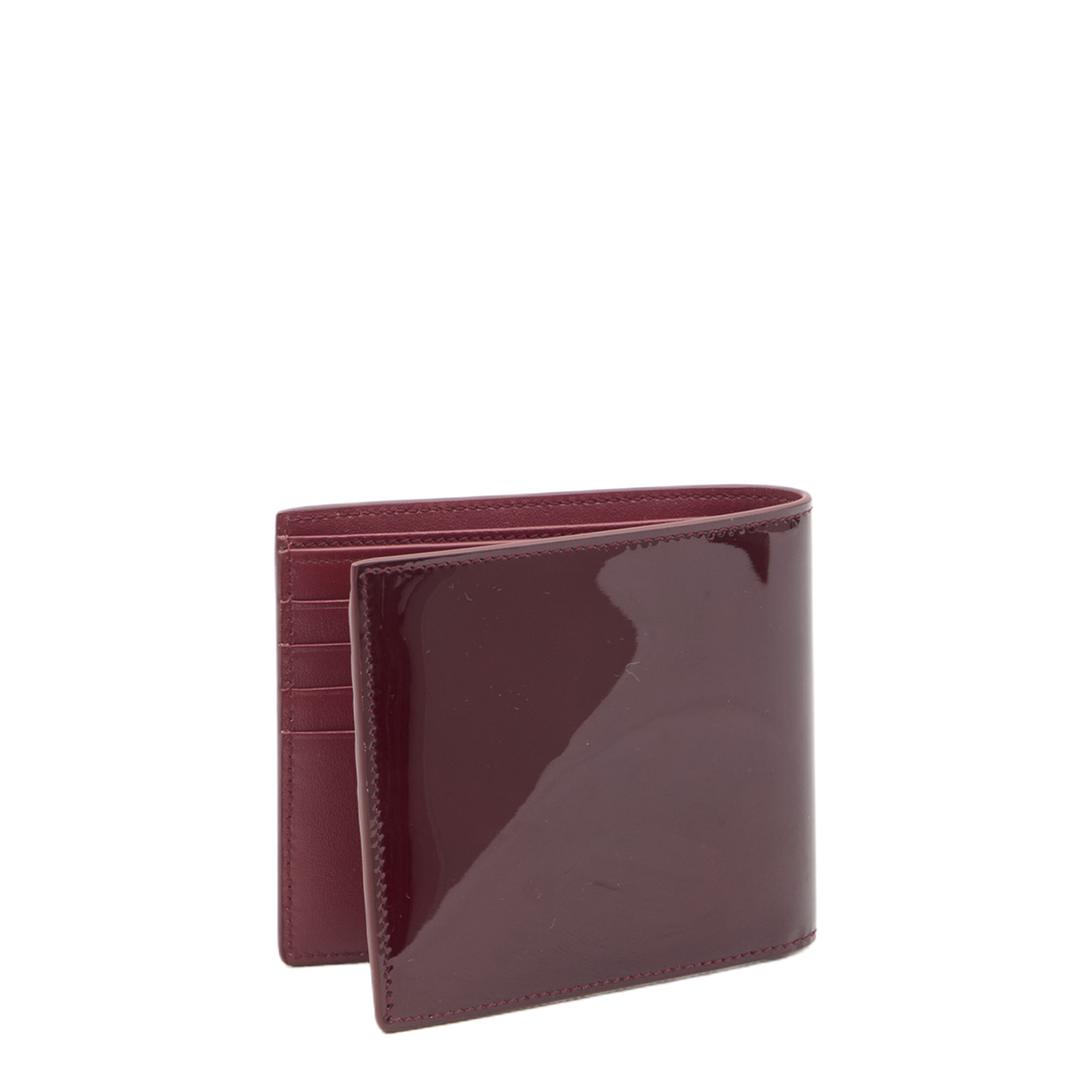 East/West Calfskin leather Wallet - Burgundy