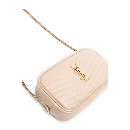 Mini Lou Quilted Leather Crossbody Bag - Dark Beige