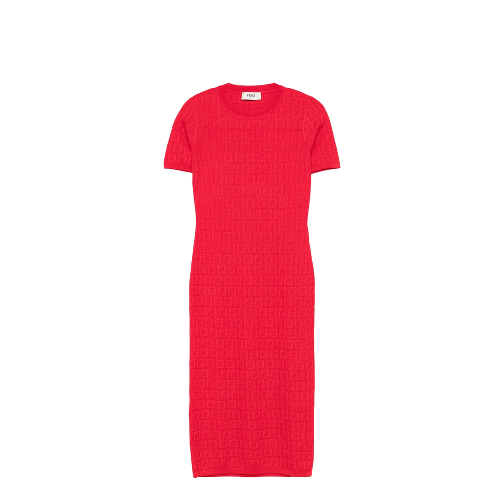 Fitted Midi Dress Red