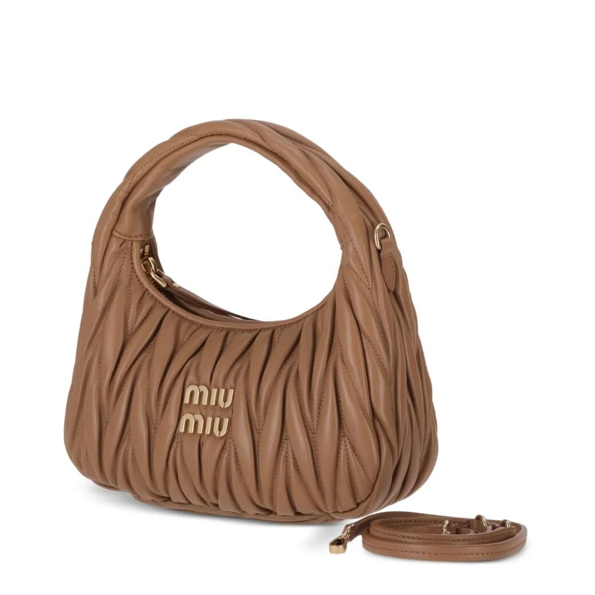 Wander Matelassé Leather Shoulder Bags - Brown