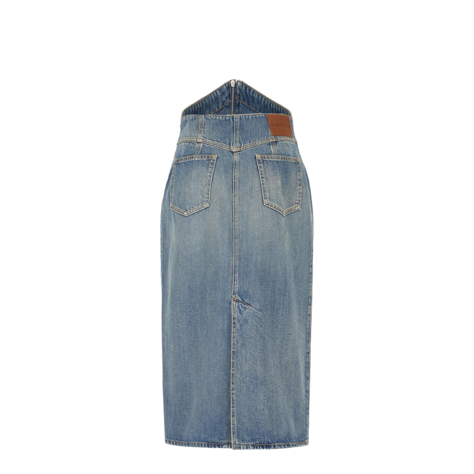 Denim High Waisted Long Skirt