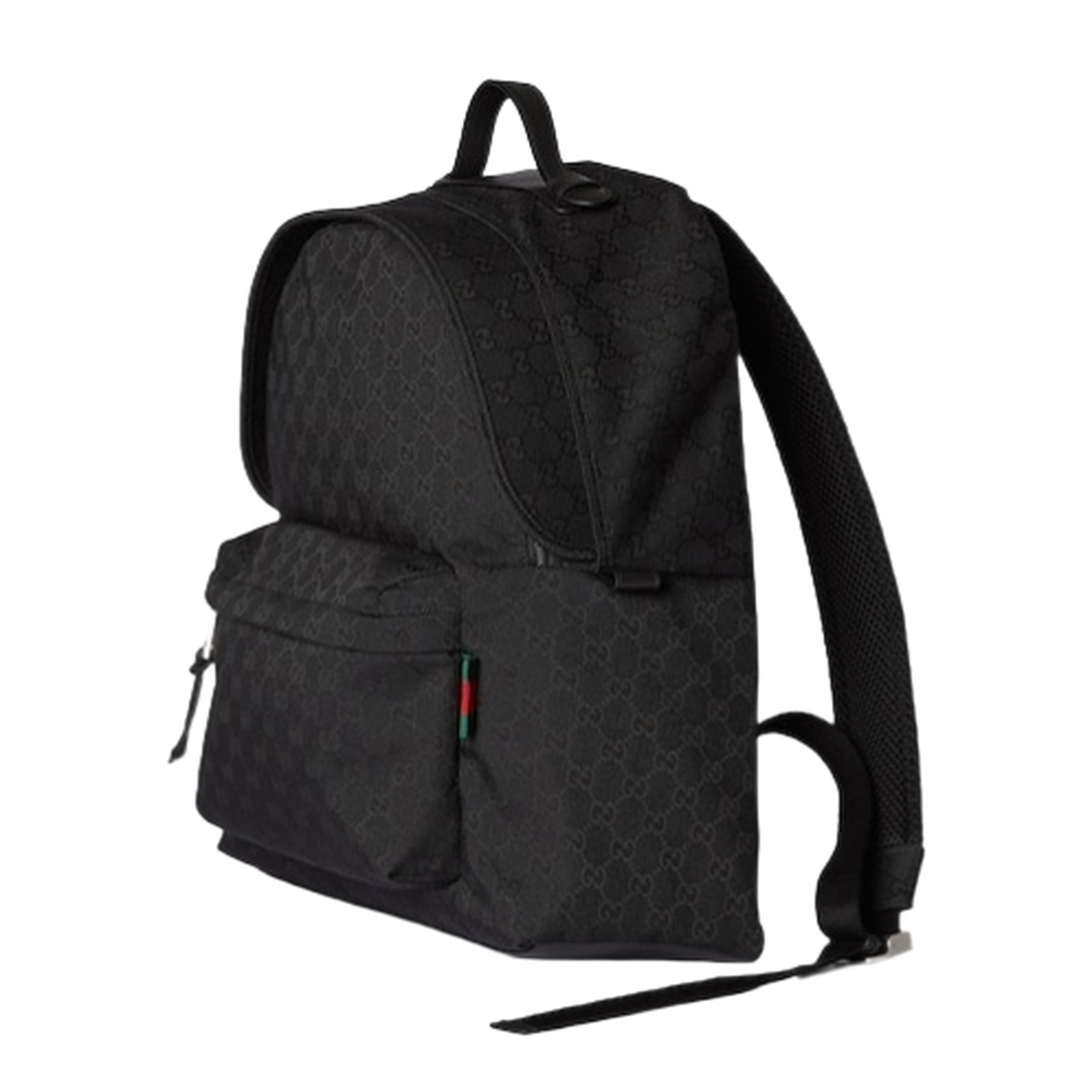 GG Canvas Medium Nylon Backpack - Black