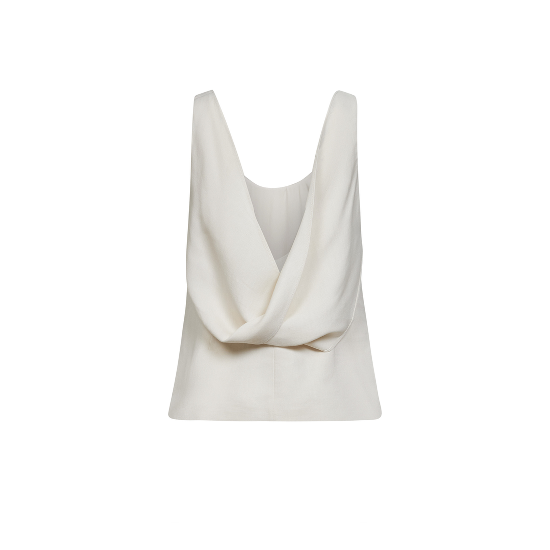 Viscose And Linen Fluid Twill Top Ivory