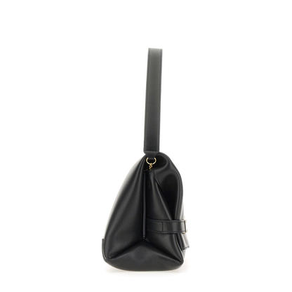 Chain Pouch Nappa Leather Shoulder Bag - Black