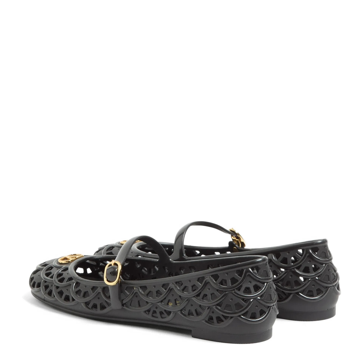 Black VLogo Signature Rubber Ballet Flats