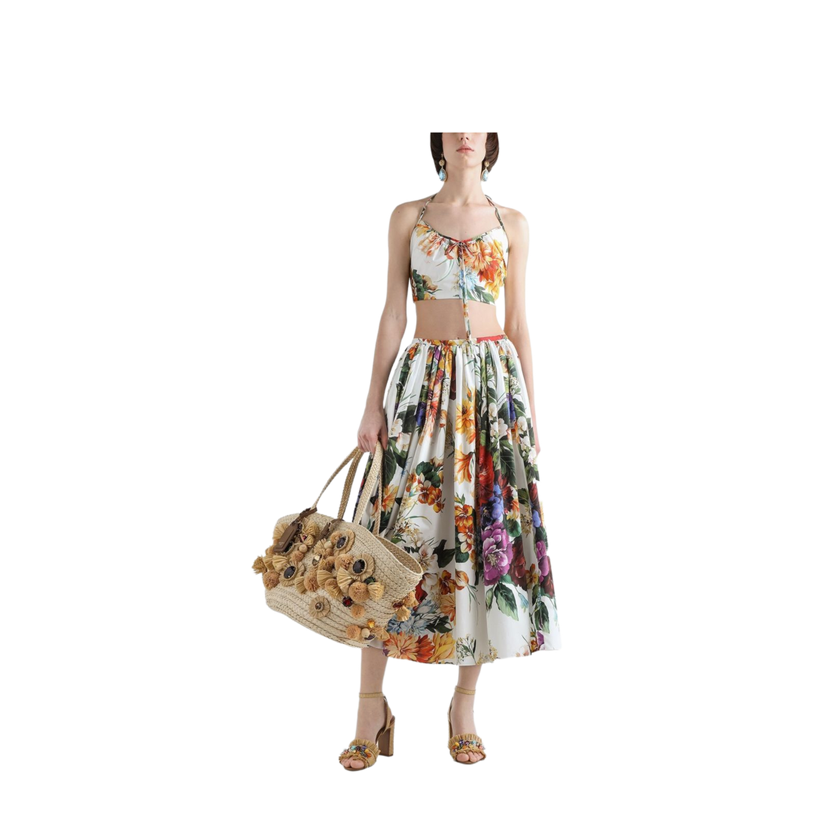 Floral Print Midi Skirt