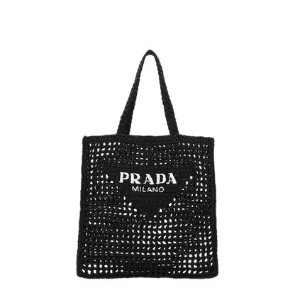 MAYFEYR - Prada - Black Raffia Shopping Bag - 1BG3932A2TF0002