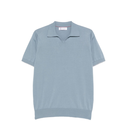 Polo Shirt Silk Nylon Blue