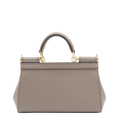Sicily Mini Calfskin Top Handle Bag - Beige