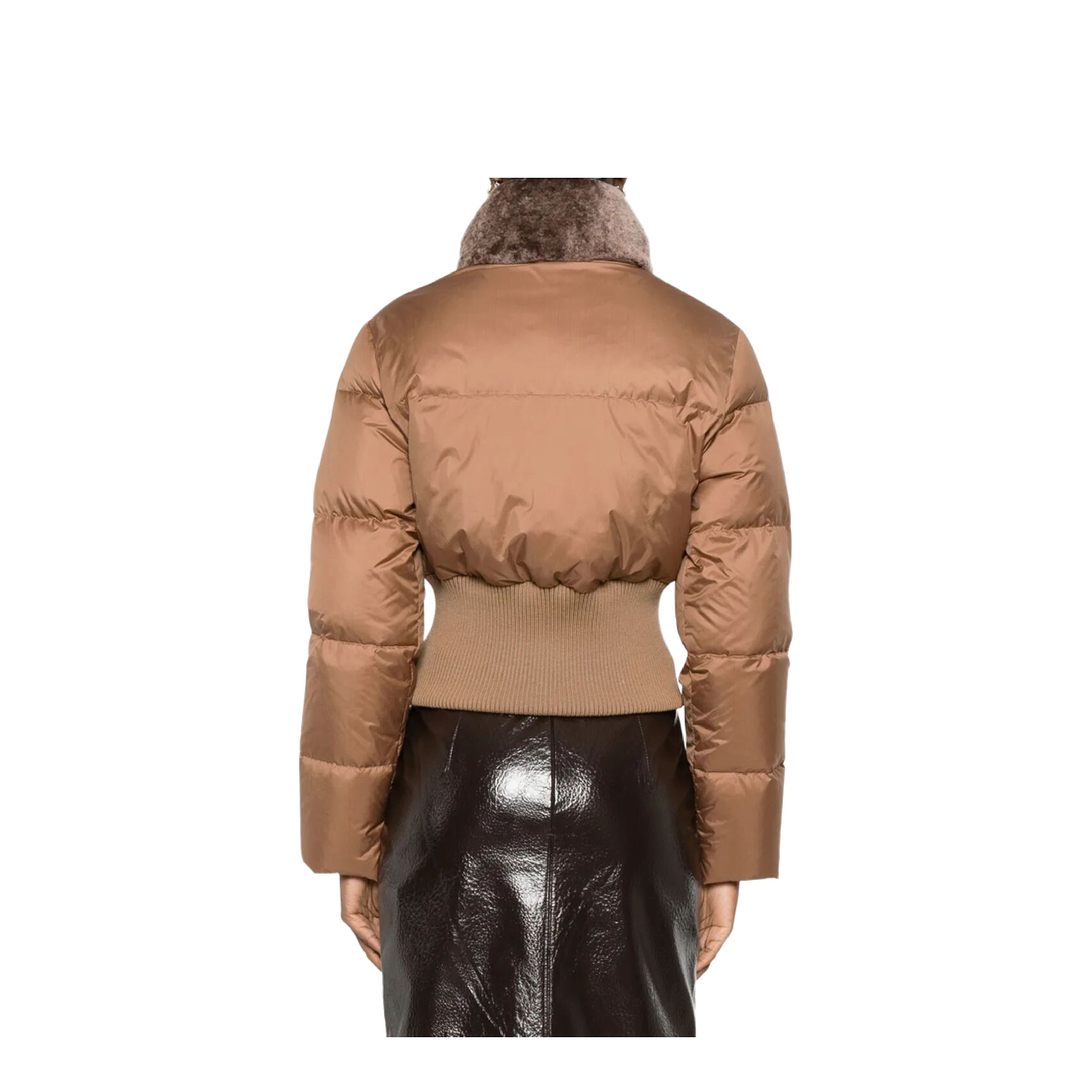 MAYFEYR - Fendi - Short Padded Down Jacket With Shearling Collar - FAN214AT8V
