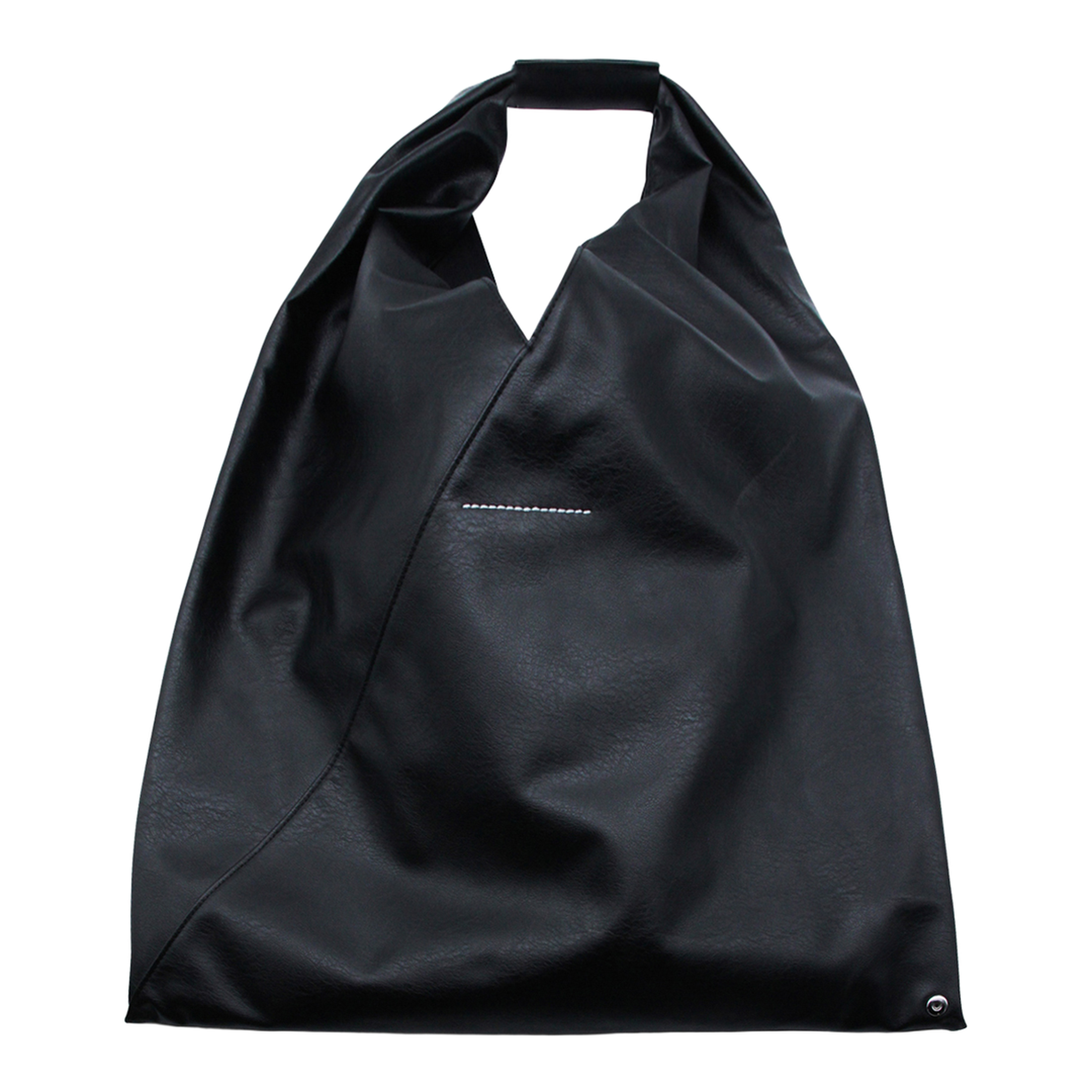 Japanese Bag Classic Large Faux Leather Tote - Black