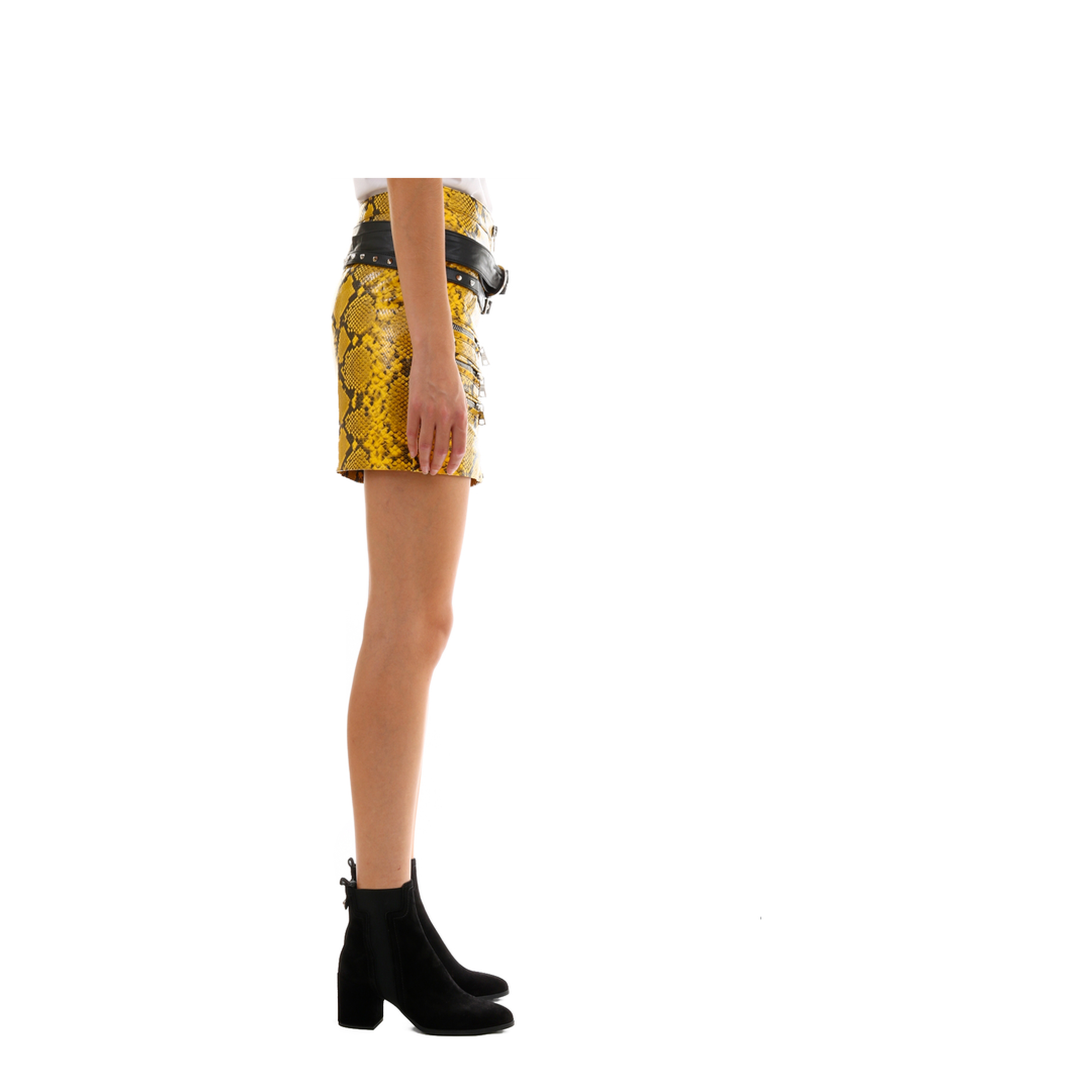 MAYFEYR - Unravel - Yellow Python Leather Skirt - UWJC008F19LEA0016010