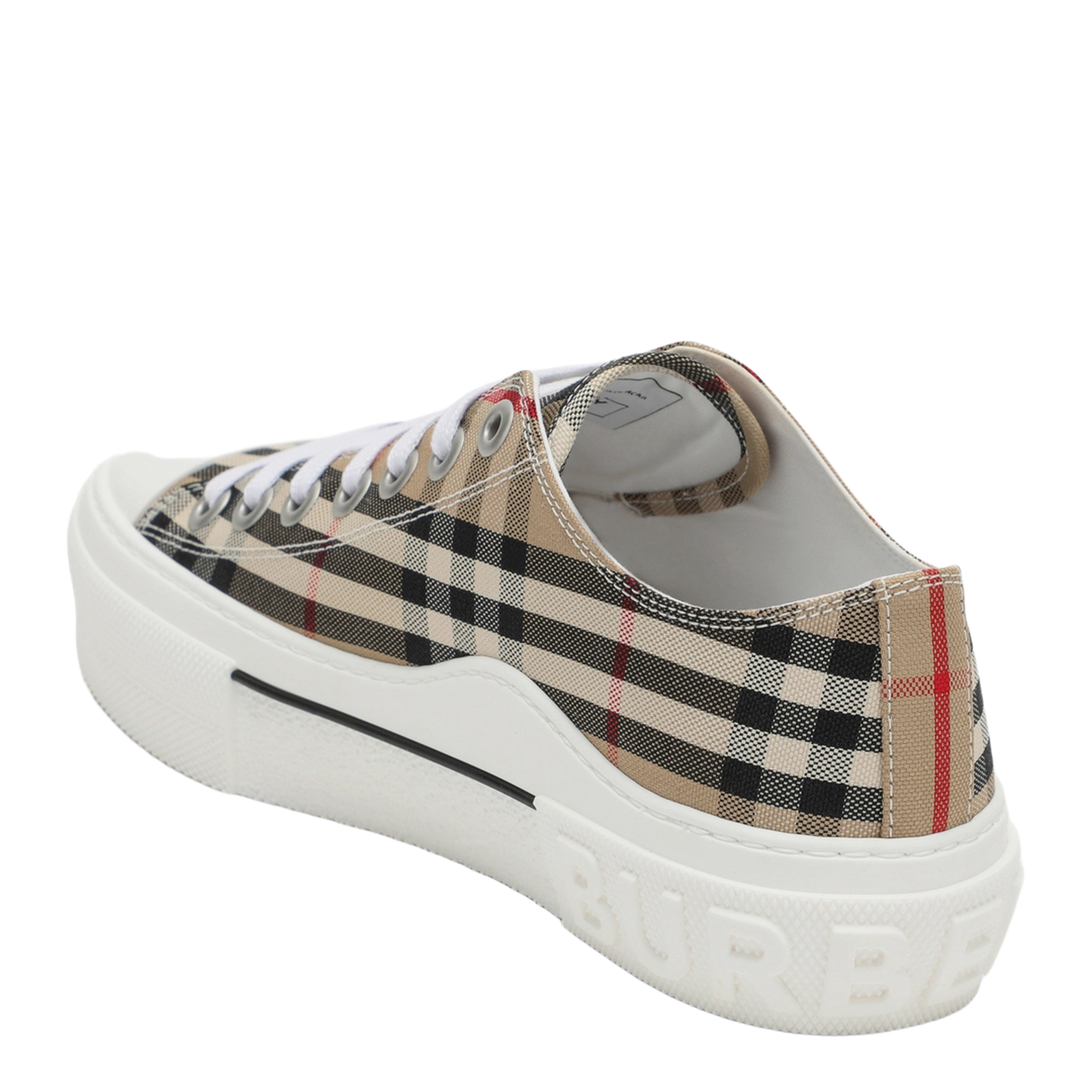 Vintage Check Cotton Sneakers