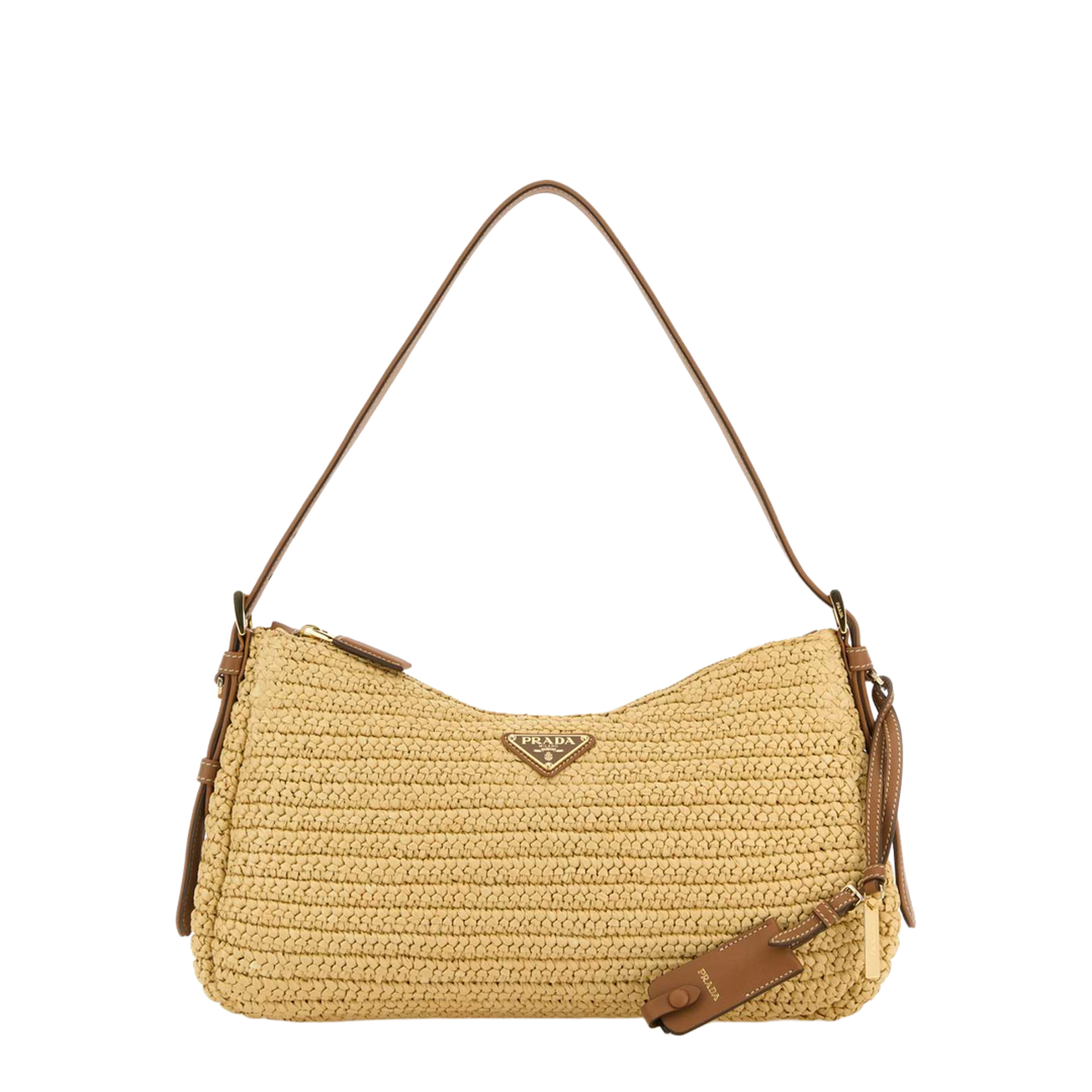 Natural Aimée Large Crochet and Leather Bag