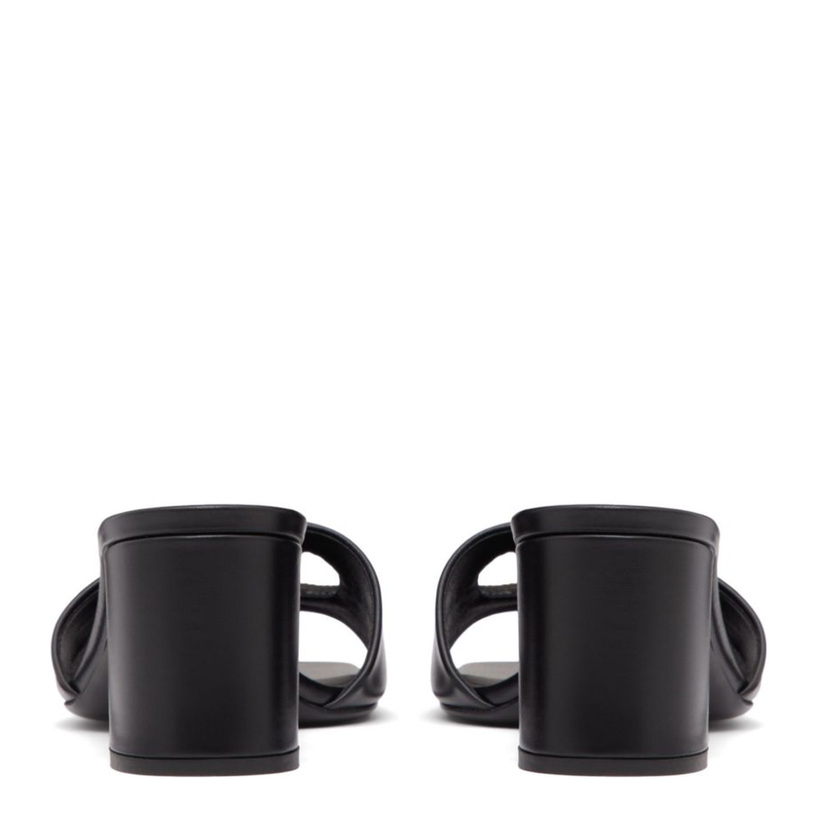 VLogo Cut-Out Leather Mules