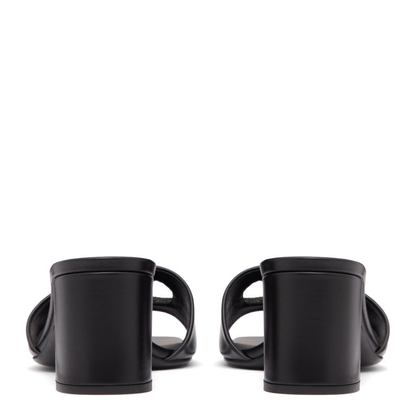 VLogo Cut-Out Leather Mules