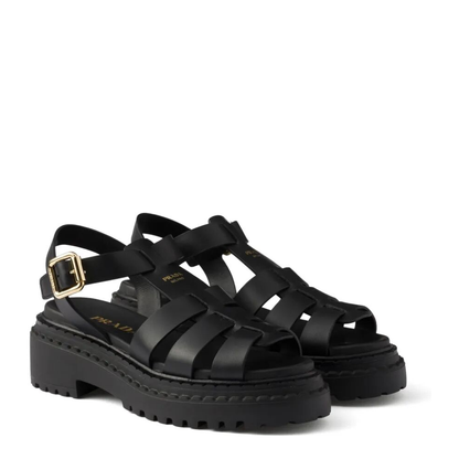 MAYFEYR - Prada - Fisherman'S Leather Flatform Sandals - 1X923NF0557V6