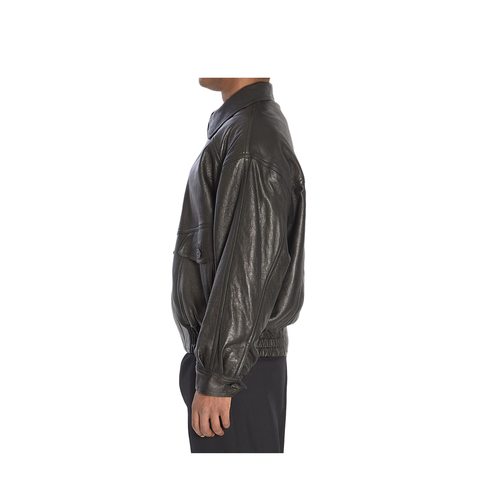 Bomber Jacket in Bubbled Lambskin