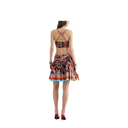 MAYFEYR - Dolce & Gabbana - Mini Skirt In Poplin Carretto Print - F4CFATGDDTFS9000