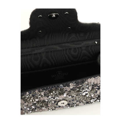 Embroidered Satin Crossbody Bag