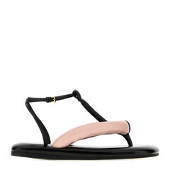 Two Tone Leather Boudoir Thong Sandals