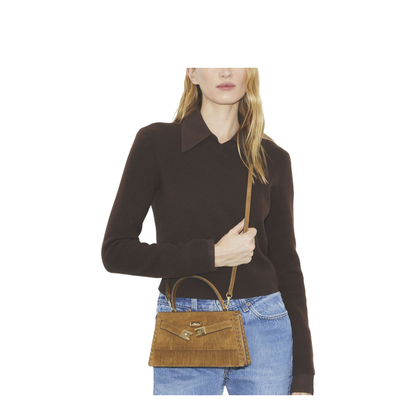 Lee Radziwill Mini Suede Fringe Top-Handle Bag - Wild Tabacco