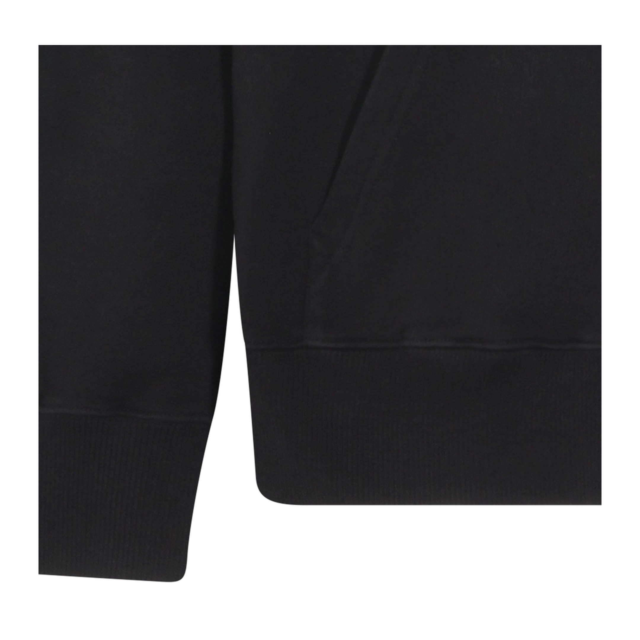 Black Front Pouch Pocket Adjustable Drawstring Hood Ribbed Cuffs Logo Patch Detailing