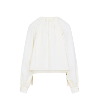 MAYFEYR - CO - Milk White Gathered Shirt - 1122WBRN112
