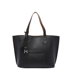 Script Small Calfskin Shopping Bag - Black