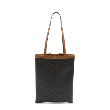 Medium Calfskin Flat Shopper - Brown